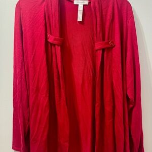 Dress Barn Red Open Front Cardigan, Women's Size 14/16